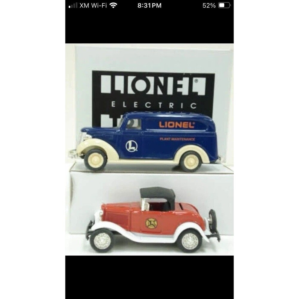 Ertl F085 1:48 Eastwood Lionel Plant Maintenance Van & Fire Dept Car (Set of 2)
